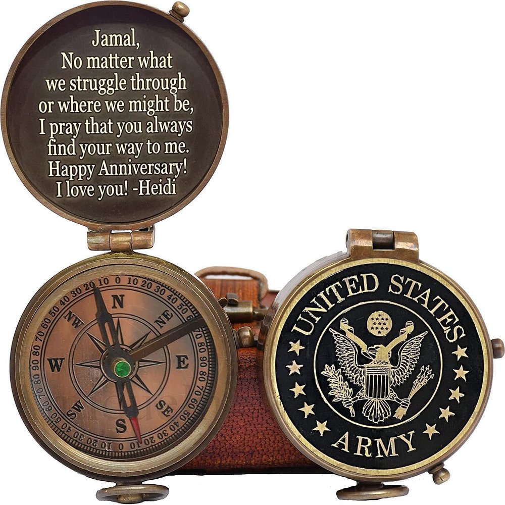 Personalized Compass/Gift for Son/Army/Navy/USN/Airforce/Retirement Gift, Marine Corps Gift, Baptism Gift Compass (United State B Army)