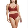 BCBGMAXAZRIA Women's Standard Underwire Midkini Swimsuit Top, Paprika, 4 view 1