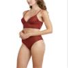 BCBGMAXAZRIA Women's Standard Underwire Midkini Swimsuit Top, Paprika, 4 view 2