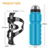 Ainiv Bike Water Bottle Cage with BPA-Free 800ml/28oz Bike Bottle, Black Gloss Strong Bike Water Bottle Holder, Bicycle Cup Holder, Cycling Bottle Holder for Road Bike and Mountain Bike, Blue view 2
