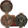 Personalized Engraved Antique Brass Poem Compass with Leather Case - Gift for Army, Navy, Airforce, Retirement Gift, Marine Corps Gift, Baptism Gift Compass (United State B Navy) view 1