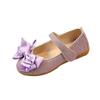 Children Baby Girl Dance Single Shoes Kid Non-Slip Soft Sole Bowknot Wedding School Dress Shoes Toddler Girl Gress Shoes (Purple, 24)