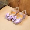 Children Baby Girl Dance Single Shoes Kid Non-Slip Soft Sole Bowknot Wedding School Dress Shoes Toddler Girl Gress Shoes (Purple, 23) view 2