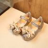 Children Baby Girl Dance Single Shoes Kid Non-Slip Soft Sole Bowknot Wedding School Dress Shoes Toddler Girl Gress Shoes (Gold, 24) view 2