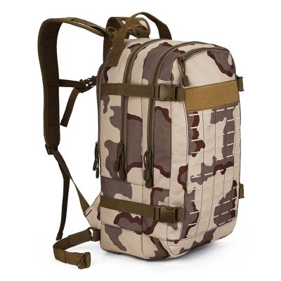 Lfzhjzc Tactical Backpack, Assault Pack, Military Tactical Army Backpack, with Water Bag Mouth, Water Bag for Off-Road Riding (Color : Three Sand, Size : 20Long)