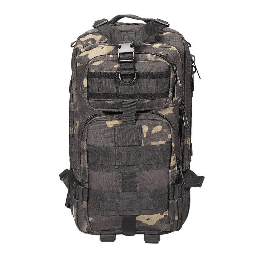 Lfzhjzc Tactical Backpack, Assault Pack, Military Tactical Army Backpack, Backpack, Travel, Training, Camping (Color : Black CP, Size : 26L)