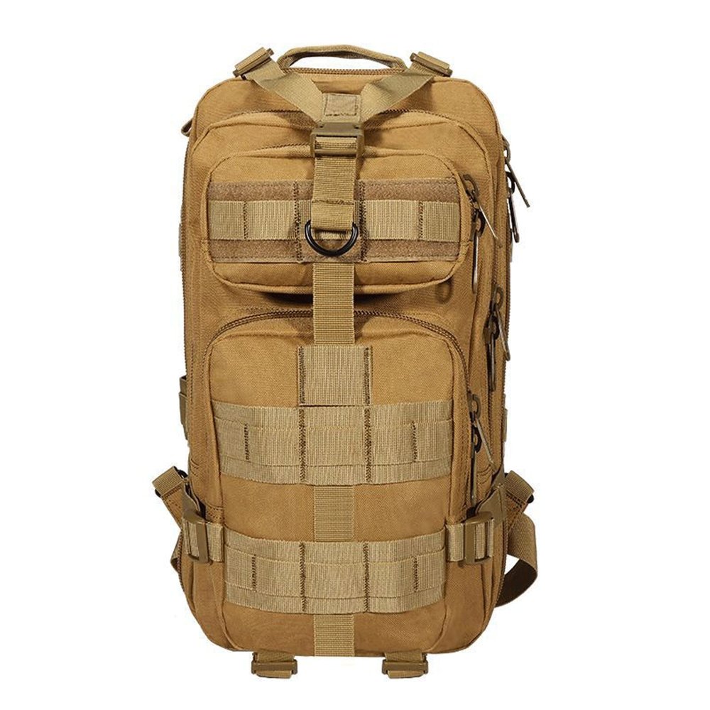 Lfzhjzc Tactical Backpack, Assault Pack, Military Tactical Army Backpack, Backpack, Travel, Training, Camping (Color : Mud, Size : 26L)