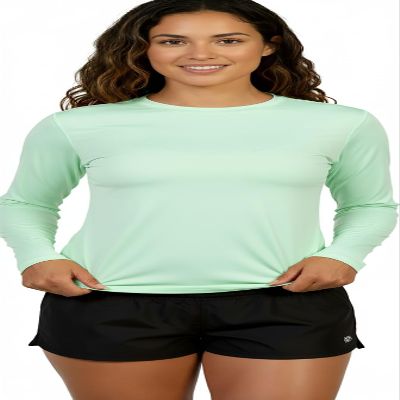 INGEAR Women's Rash Guard Shirts UPF 50+ Swim Shirt for Sun Protection Running Shirt Lightweight Quick Dry Top Sizes S-XXL (Mint, Medium)