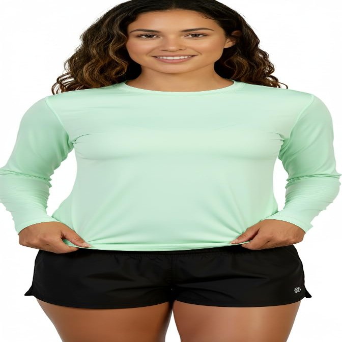 INGEAR Women's Rash Guard Shirts UPF 50+ Swim Shirt for Sun Protection Running Shirt Lightweight Quick Dry Top Sizes S-XXL (Mint, Medium)