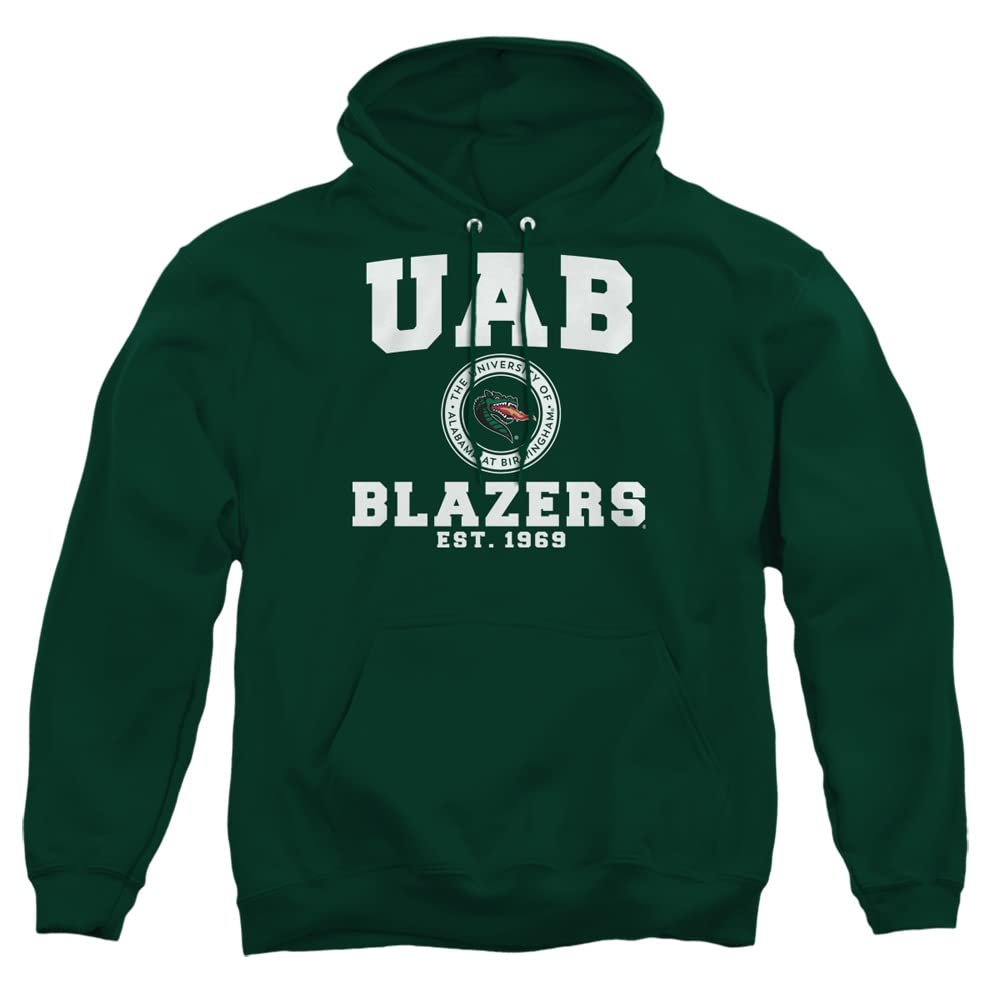 University of Alabama at Birmingham Official Circle Logo Unisex Adult Pull-Over Hoodie,Hunter Green, Small