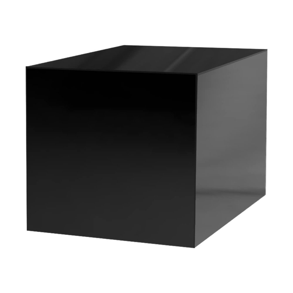 12 Inch Glossy Black Acrylic Display Box with One Open Side No Lid Versatile Square Plexiglass Merchandise Storage Bin or Retail Product Riser by Marketing Holders