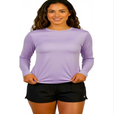 INGEAR Women's Rash Guard Shirts UPF 50+ Swim Shirt for Sun Protection Running Shirt Lightweight Quick Dry Top Sizes S-XXL (Violet, Medium)