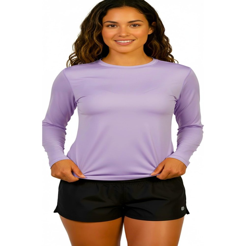 INGEAR Women's Rash Guard Shirts UPF 50+ Swim Shirt for Sun Protection Running Shirt Lightweight Quick Dry Top Sizes S-XXL (Violet, Medium)