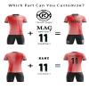 ORKY Men Soccer Jersey, Boys Girls Amateur League Short Sleeve Football Shirt, Youth Custom Name Game Uniform Flame(Pink 100cm) view 3