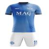 ORKY Men Soccer Jersey, Boys Girls Amateur League Short Sleeve Football Shirt, Youth Custom Name Game Uniform Flame(Blue 110cm) view 1