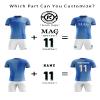 ORKY Men Soccer Jersey, Boys Girls Amateur League Short Sleeve Football Shirt, Youth Custom Name Game Uniform Flame(Blue 110cm) view 3