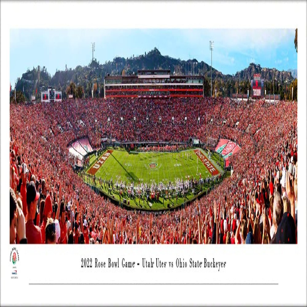 2022 Rose Bowl Game, Utah vs Ohio State - Unframed 40 x 13.5 Poster by Blakeway Panoramas