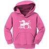 Tcombo Drum Silhouette - Musician Drummer Toddler/Youth Fleece Hoodie (Heather Pink, 4T (Toddler)) view 1
