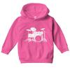 Tcombo Drum Silhouette - Musician Drummer Toddler/Youth Fleece Hoodie (Heather Pink, 4T (Toddler)) view 2