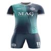 ORKY Men Soccer Jersey, Boys Girls Amateur League Short Sleeve Football Shirt, Kids Custom Name Game Uniform Flame(Grey Blue 110cm) view 1