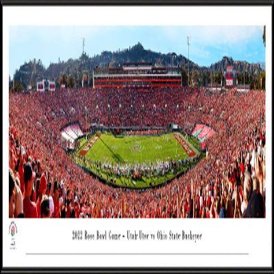 2022 Rose Bowl Game, Utah vs Ohio State - 40.25x13.75-inch Standard Framed Print by Blakeway Panoramas