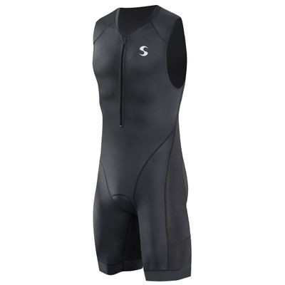 Synergy Triathlon Tri Suit - Men's Elite Sleeveless Trisuit (Black Night, Small)