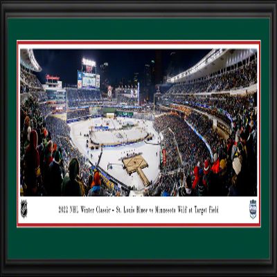 2022 NHL Winter Classic - St. Louis Blues vs Minnesota Wild - 44x18-inch Double Mat, Deluxe Framed Picture by Blakeway Panoramas