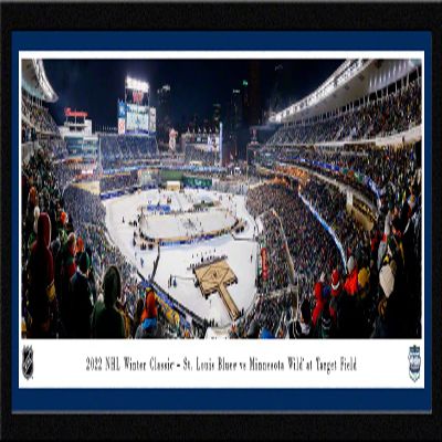 2022 NHL Winter Classic - St. Louis Blues vs Minnesota Wild - 42x15.5-inch Single Mat, Select Framed Picture by Blakeway Panoramas