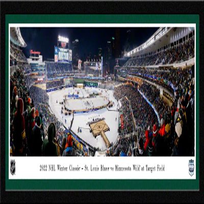 2022 NHL Winter Classic - St. Louis Blues vs Minnesota Wild - 42x15.5-inch Single Mat, Select Framed Picture by Blakeway Panoramas