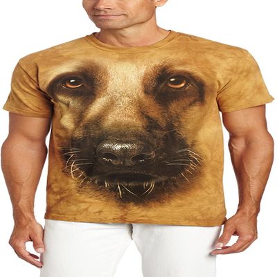 The Mountain Men's German Shepherd Face, Brown, 4XL
