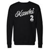 500 LEVEL Kawhi Leonard Sweatshirt (Crew Sweatshirt, XX-Large, Black) - Kawhi Leonard Los Angeles Script WHT view 1