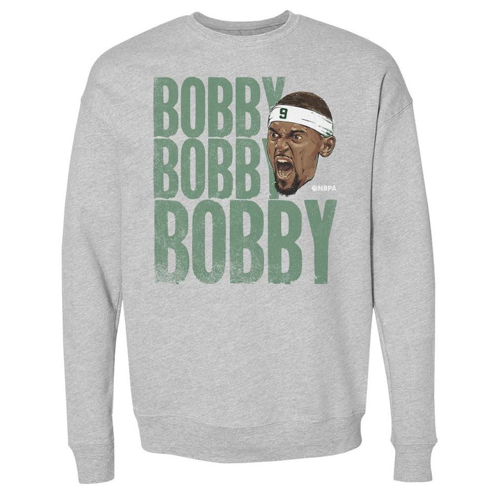 500 LEVEL Bobby Portis Sweatshirt (Crew Sweatshirt, XX-Large, Heather Gray) - Bobby Portis Jr. Stack WHT