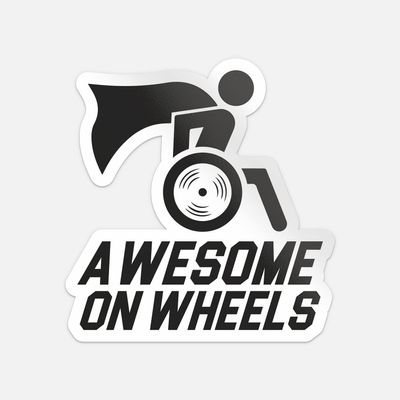 Funny Wheelchair Awesome On Wheels Car Bumper Vinyl Sticker Decal
