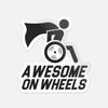Funny Wheelchair Awesome On Wheels Car Bumper Vinyl Sticker Decal view 1