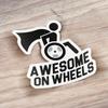 Funny Wheelchair Awesome On Wheels Car Bumper Vinyl Sticker Decal view 4