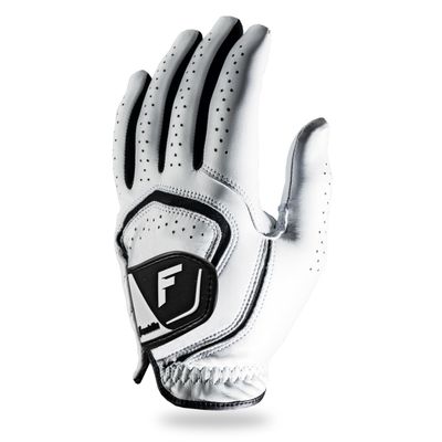 Franklin Sports Youth Golf Gloves - White Junior Left Hand Golf Glove for Righty Golfers - Kids Premium Leather for Maximum Grip in Rain + All Weather Conditions - Youth Extra Large