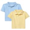The Children's Place Baby Boys and Toddler Short Sleeve Pique Polo Shirt, Brook/New Yellow 2 Pack, 3T US view 1