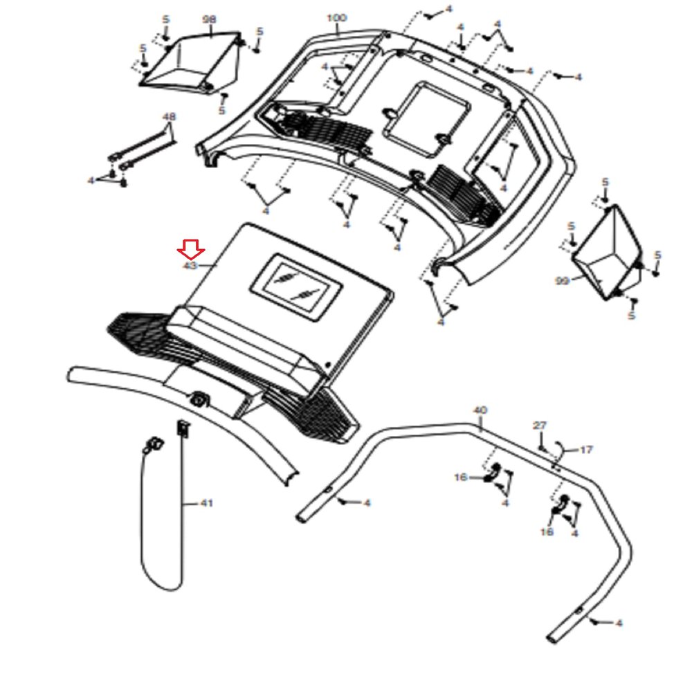 Icon Health & Fitness, Inc. Display Console Assembly 423521 Works W Carbon T7 234700 PFTL877200 Treadmill