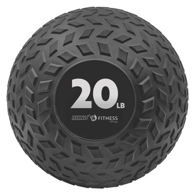 Champion Sports Rhino Fitness Slam Ball  Weighted, Sand-Filled, Bounce-Resistant Ball with Rubber Tread Surface for Strength Training, Crossfit, Core Workouts, 20 Pounds