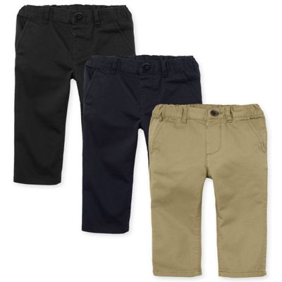 The Children's PlaceThe Children's Place Baby and Toddler Boys Stretch Skinny Chino Pants3 PackFLAX/NEWNVY/BLK- 3 Pack18-24 Months