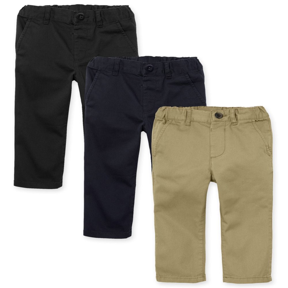 The Children's PlaceThe Children's Place Baby and Toddler Boys Stretch Skinny Chino Pants3 PackFLAX/NEWNVY/BLK- 3 Pack18-24 Months