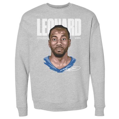 500 LEVEL Kawhi Leonard Sweatshirt (Crew Sweatshirt, XX-Large, Heather Gray) - Kawhi Leonard Game Face WHT