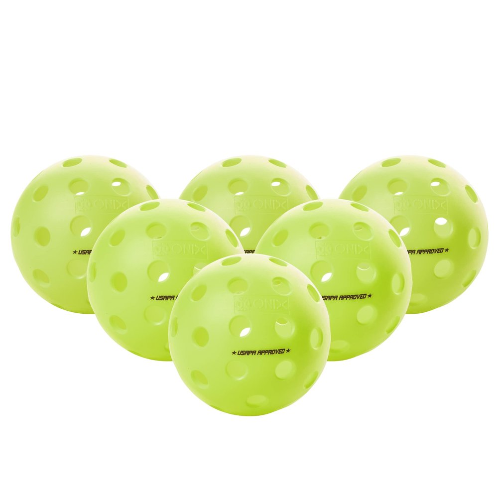 Pickleball Marketplace Onix Popular Fuse G2 Outdoor Pickleball Balls | The Balls Offer Superior Balance and a consistent Feel. 6 Pack Neon Green