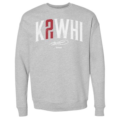 500 LEVEL Kawhi Leonard Sweatshirt (Crew Sweatshirt, XX-Large, Heather Gray) - Kawhi Leonard Name Number R WHT