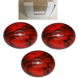 BuyBocceBalls - EPCO Duckpin Bowling Balls - - (4 7/8 inch - 3lbs 8oz) Pack of 3 - Marbleized Glow - Red & Black - Made in USA