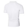 QWENTMTNTY Men's Short Sleeve Polo Shirts Slim Fit Zipper Collared Muscle T Shirts Casual Summer Solid Athletic Tees Pocket White view 4