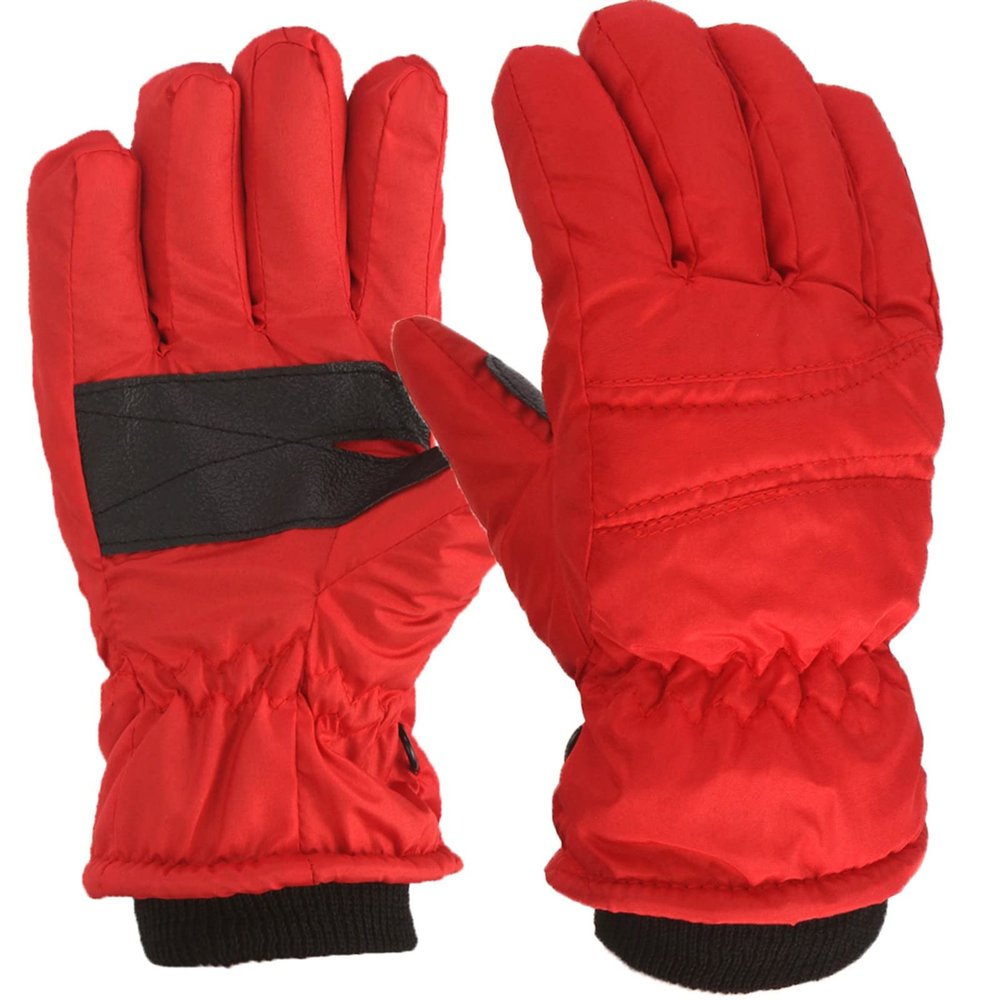 Kids Snow Gloves Winter Waterproof Ski Mittens Warm Thicken Breathable Windproof Gloves for Boys Girls Kids (Red, 4-8 Years)