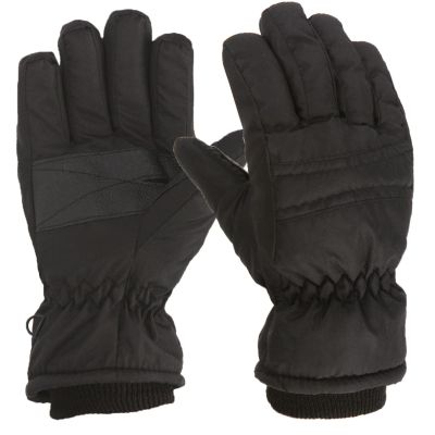 Kids Snow Gloves Winter Waterproof Ski Mittens Warm Thicken Breathable Windproof Gloves for Boys Girls Kids (Black, 4-8 Years)