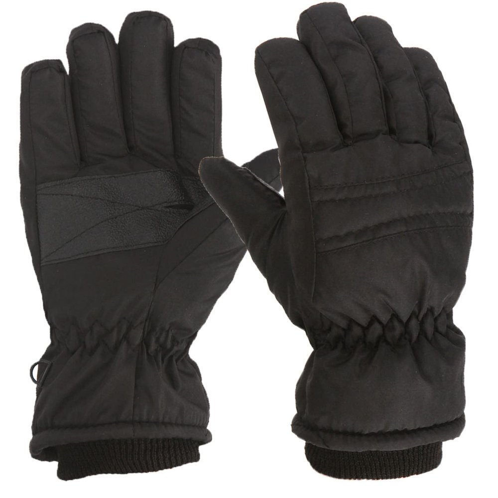 Kids Snow Gloves Winter Waterproof Ski Mittens Warm Thicken Breathable Windproof Gloves for Boys Girls Kids (Black, 4-8 Years)