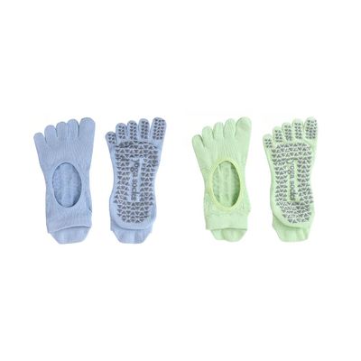 HRUIFENG Women's Five-Toed Non-Slip Toe Socks, Suitable For Ballet, Yoga, Pilates, Barre Fitness Non-Slip Socks. 2 Pairs (set-B), 5-10